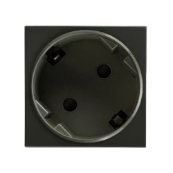 NOEN GS, gniazdo modułowe 45x45mm kątowe - 45 1x2P+Z (Schuko), 16A 250V, czarne,OR-GM-9010/B/GS45