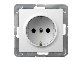 IMPRESJA Gniazdo pojedyncze z uziemieniem schuko białe GP-1YS/m/00 OSPEL