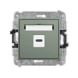 ICON Mechanizm gniazda pojedynczego 1xUSB C-C szałwiowy 61IGUSB-7