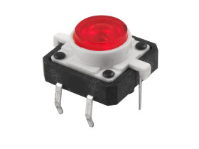 Microswitch kwadrat 12x12mm h 7mm czerwone podświetlenie