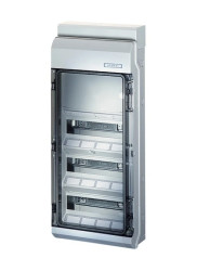 Rozdzielnica natynkowa KV IP65 3x12 modułów bez zacisków z dodatkową szyną nośną 35 mm KV 9440 6100434