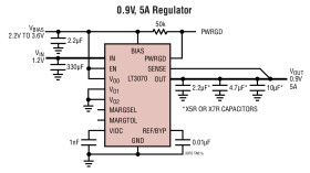 5A, Low Noise, Programmable Output, 85mV Dropout Linear Regulator