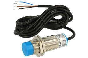 Czujnik; pojemnościowy; CM24-3012PC; PNP; NO/NC; 12mm; 6÷36V; DC; 200mA; cylindryczny metalowy; fi 24mm; 55mm; wysunięty; z prze