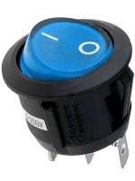 MK1031B Przełącznik kołyskowy, okrągły, podświetlany, włącz - wyłącz (SPST), średnica 20.2 mm, niebieski 6A/230V - producent SCI