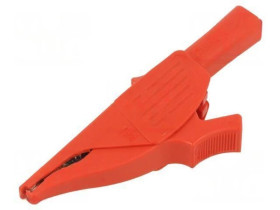 Zacisk krokodylkowy 19A czerwony Zakr.chwyt: max.39,5mm 66.9521-22