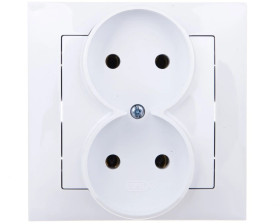 IMPRESJA Gniazdo podwójne b/u białe GP-2Y/00