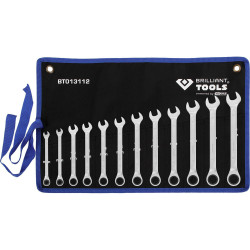 Brilliant Tools BT013112 Ratcheting Wrench Set 8-53mm 12Pieces Chrome Vanadium
