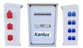 Rozdzielnica budowlana na elewację (8X2P+Z, 2X16A/5P, 1X32A/5P) RB40x60-K40-00128Z-EL-KANLUX