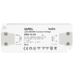 Zasilacz 24V 0,5A 12W slim DC ZNS-12-24 ZAMEL