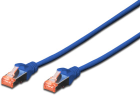 Patch cable, RJ45 plug, straight to RJ45 plug, straight, Cat 6, S/FTP, LSZH, 500 mm, blue, DK-1644-005/B