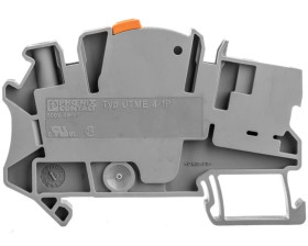 Złączka szynowa rozłączalna do przekładników pomiarowych 2-przewodowa 4mm2 śrubowa/wtykowa szara UTME 4/1P 3057416 /50szt./