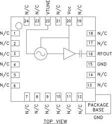 VCO SMT w/Buffer Amplifier, 5.5 - 6.1 GHz