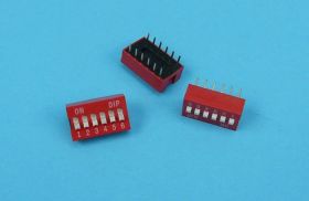 DIP SWITCH 6-PIN RED SLIDE