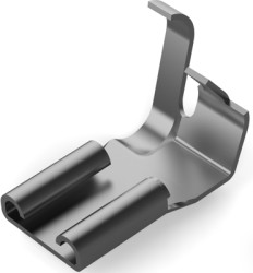 Uninsulated flat plug sleeve, 6.35 x 0.81 mm, 0.82 to 3.31 mm², AWG 18 to 12, brass, tin-plated, 42232-3