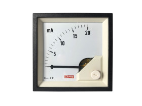 Amperomierz analogowy panelowy DC zakres 0 → 20 (Input)mA wysokość wycięcia: 68mm wartość 20 (Input)mA 1% +65°C