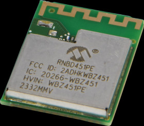 RNBD451PE-I100 Bluetooth module, BT 5.2, BLE,15.5x20.7x2.8mm