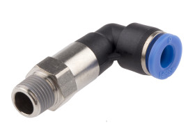 Złączka pneumatyczna R 1/8 męskie Wciskane 6 mm RS PRO Adapter gwintowany kolankowy R 1/8 męskie