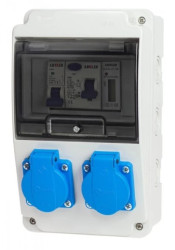 Rozdzielnica budowlana 5M 2x230V +licznik L1 i zabezpieczenia IP44 RSK002FCL001