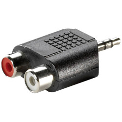 Value 11.99.4441 Adapter Jack Audio 3.5mm to RCA Phono Black