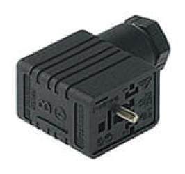 Gniazdo kablowe zaworowe przyłączeniowe z wskaźnikiem zadziałania (LED) z diodą flyback 2 + PE PG9 GML 209 NJ LED 230 YE schwarz