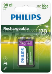 Akumulator 9V 6HR61 Philips 170mAh Ni-MH