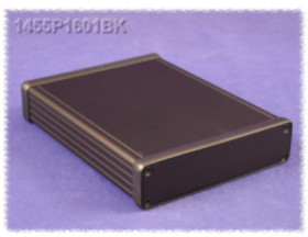 Aluminum enclosure, (L x W x H) 160 x 125 x 31 mm, black (RAL 9005), IP54, 1455P1601BK