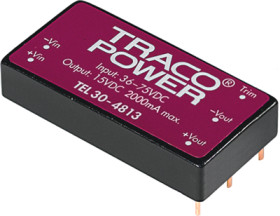 DC converter, 18-36 VDC, 30 W, 1 output, 15 VDC, 84 % efficiency, TEL 30-2413