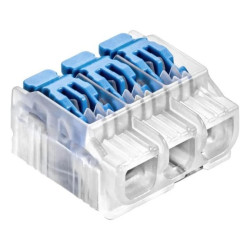 IDEALNA Szybkozłączka z dźwignią 3x 0,2-4mm2 uniwersalna bezhalogenowa (na drut / na linkę) 450V/32A SIMET 10szt.