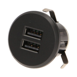 Ładowarka 2xUSB wpuszczana w blat. czarna OR-AE-1368/B