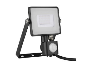 VT-30-S 30W Naświetlacz LED SMD z czujnikiem ruchu Chip SAMSUNG barwa: 3000K obudowa: czarna 460 V-TAC