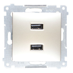 Ładowarka 2xUSB DC2USB.01/44 złoty mat Kontakt Simon54