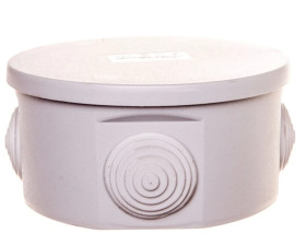 Puszka hermetyczna natynkowa fi 100mm IP44 szara PO-100 31.3