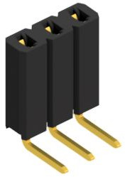 Socket header, 3 pole, pitch 2.54 mm, angled, 10026507