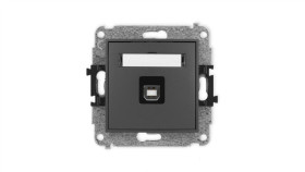 Icon Mechanizm Gniazda Pojedynczego Usb A-B 2.0 Grafitowy Mat 28Igusb-3