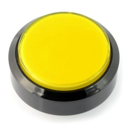 Push Button 6cm - żółty - płaski