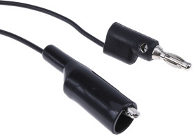 Przewód z zaciskiem krokodylkowym BU-2030-A-60-0, PVC, 10A, 300V, kolor: Czarny, dł. 1.5m, Mueller Electric