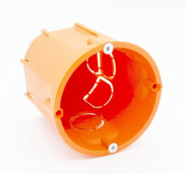 P.0001LDP puszka elektroinstalacyjna pojedyncza głęboka z wkrętami pomarańczowa, PK60