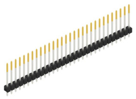 Pin header, 30 pole, pitch 2.54 mm, straight, black, 10048599