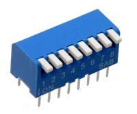 PIANO8 Mikroprzełącznik typu DIP długość A=21.5mm - do druku (THT)