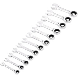 Draper 27931 HI-TORQ&#xAE; Metric Stubby Ratchet Spanner Set 12 Pcs