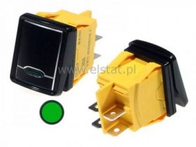 Przeł. stabilny zielony; 30A/12V-24V IP67 czarny