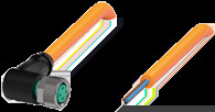 Sensor actuator cable, M8 cable socket, angled, A to open end, 3 pole, 2 m, PUR, orange, 4 A, 70124952-100032