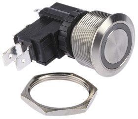 Nasadka przełącznika Chwilowy SPDT średnica wycięcia 25.2mm, montaż panelowy RS PRO