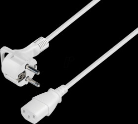 Mains cable, safety plug, 5 m, ws, C13