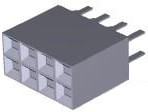 Socket header, 8 pole, pitch 2.54 mm, straight, black, 534998-4