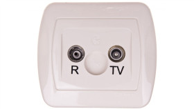 Simon Akord Gniazdo Antenowe R/Tv Przelotowe Beżowe Aa10/12