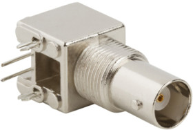 BNC panel socket 50 Ω, solder connection, angled, 031-5640-1010