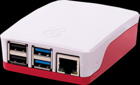 RASPBERRY-PI-4-CASE-RW Case for Raspberry Pi 4, raspberry/white