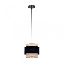 Lampa wisząca GATO na E27, czarno beżowy abażur K-5230 Kaja Lighting