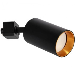 Lampa reflektor na szynoprzewód NALGA Tc Black Gold GU10 czarna, pierścień złoty EDO777508 EDO